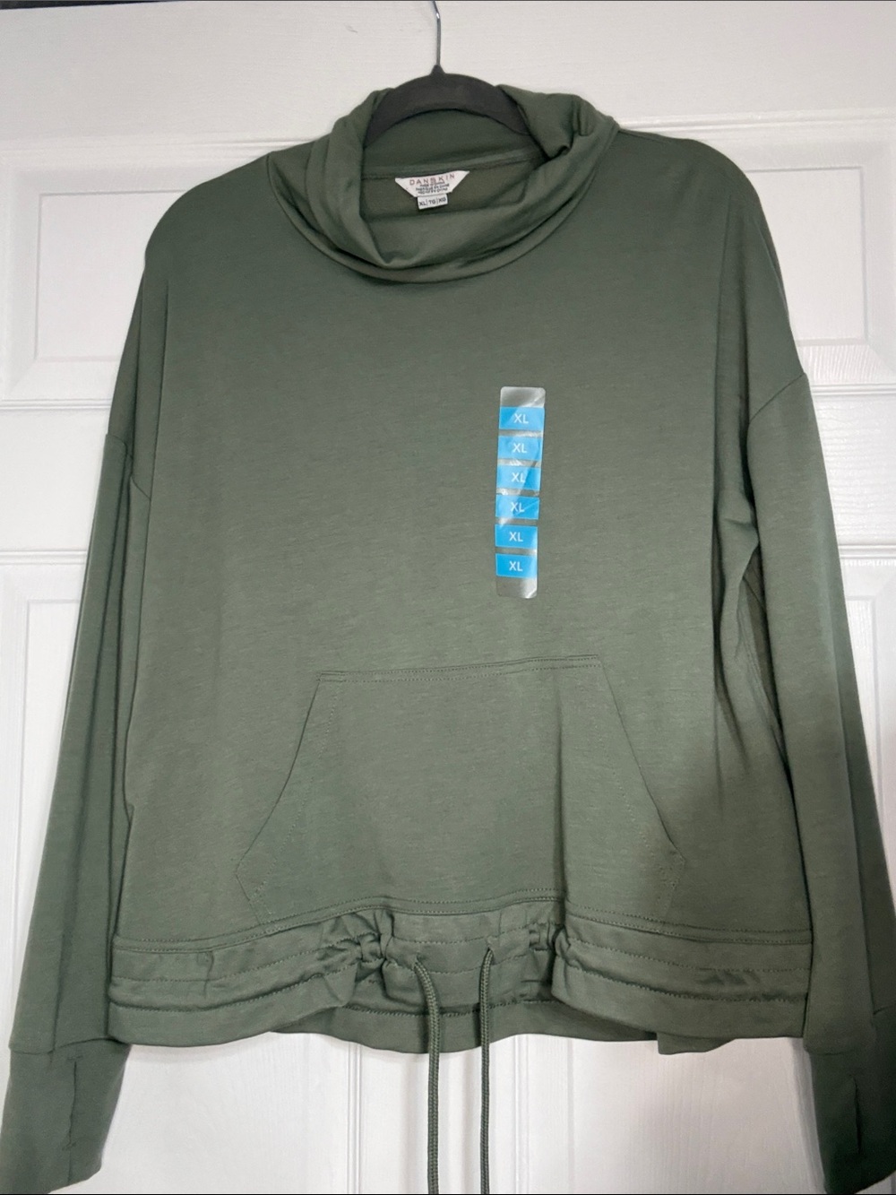 Danskin Olive Green Cowl Neck Pullover Sweater